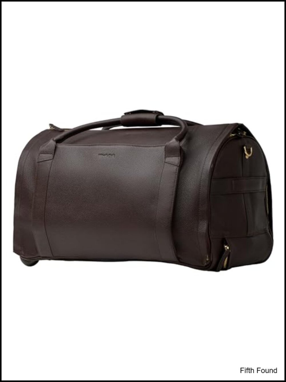 Rolling Leather Travel Duffel Carry-On Garment Bag